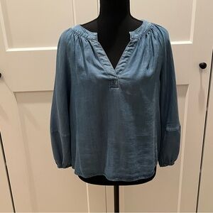 Loft Chic Denim Blue Blouse